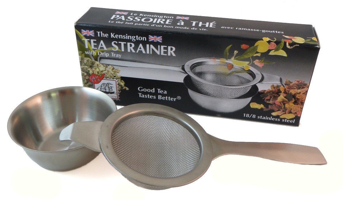 Stainless Steel Tea Strainer with Drip Tray