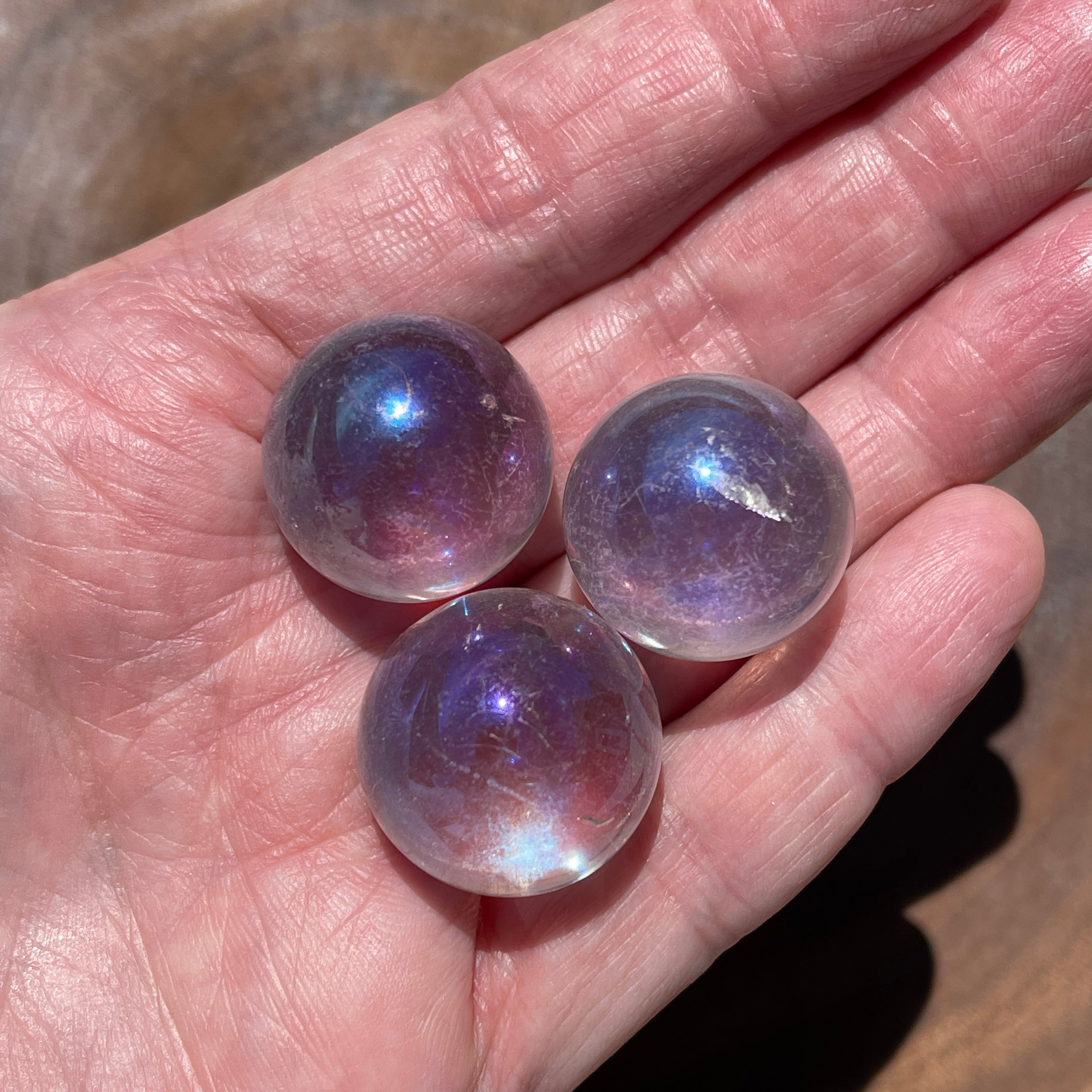 Aura Clear Quartz Spheres