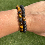 Load image into Gallery viewer, Tiger Eye and Lava Bead Set
