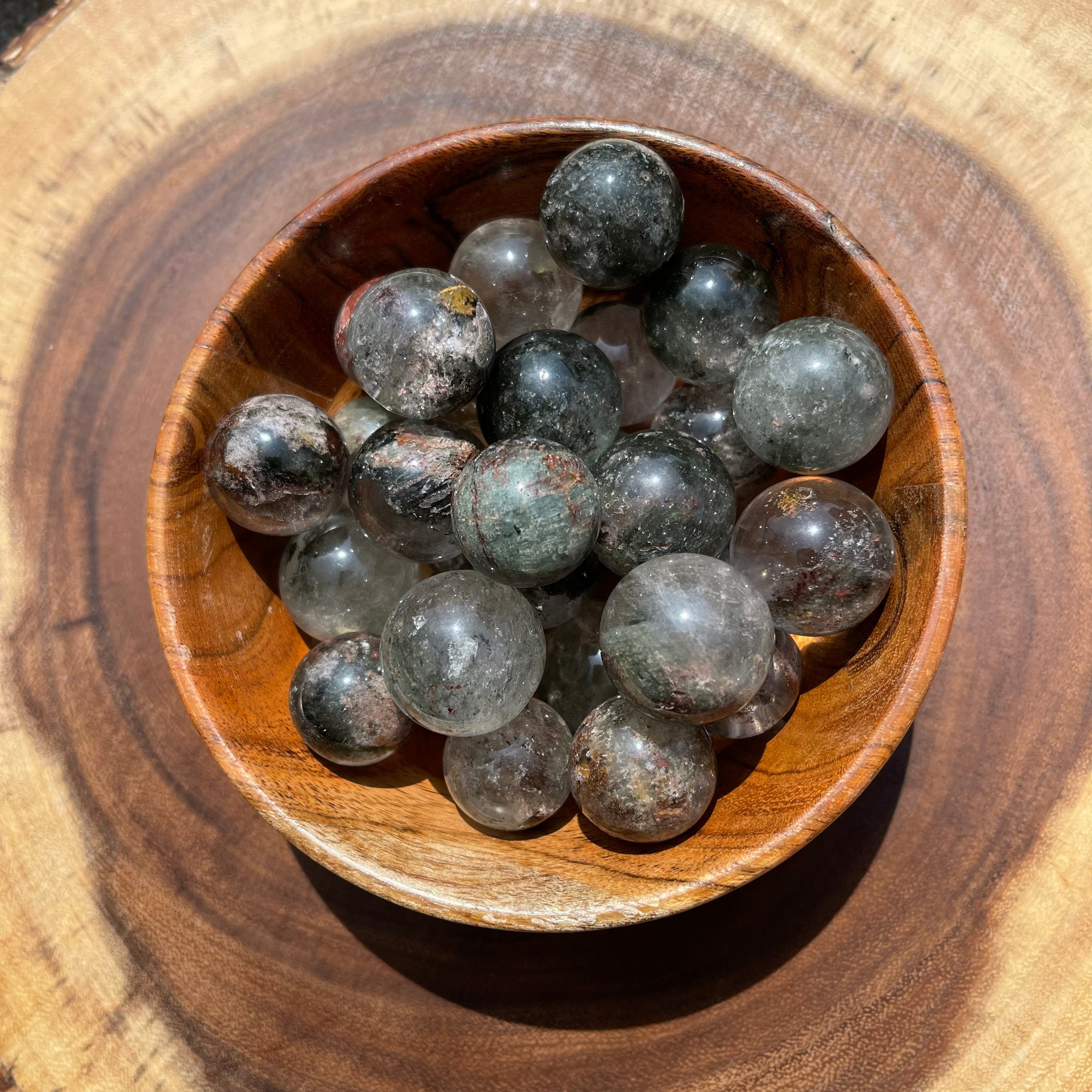 Lodolite Quartz (or Garden Quartz) Spheres