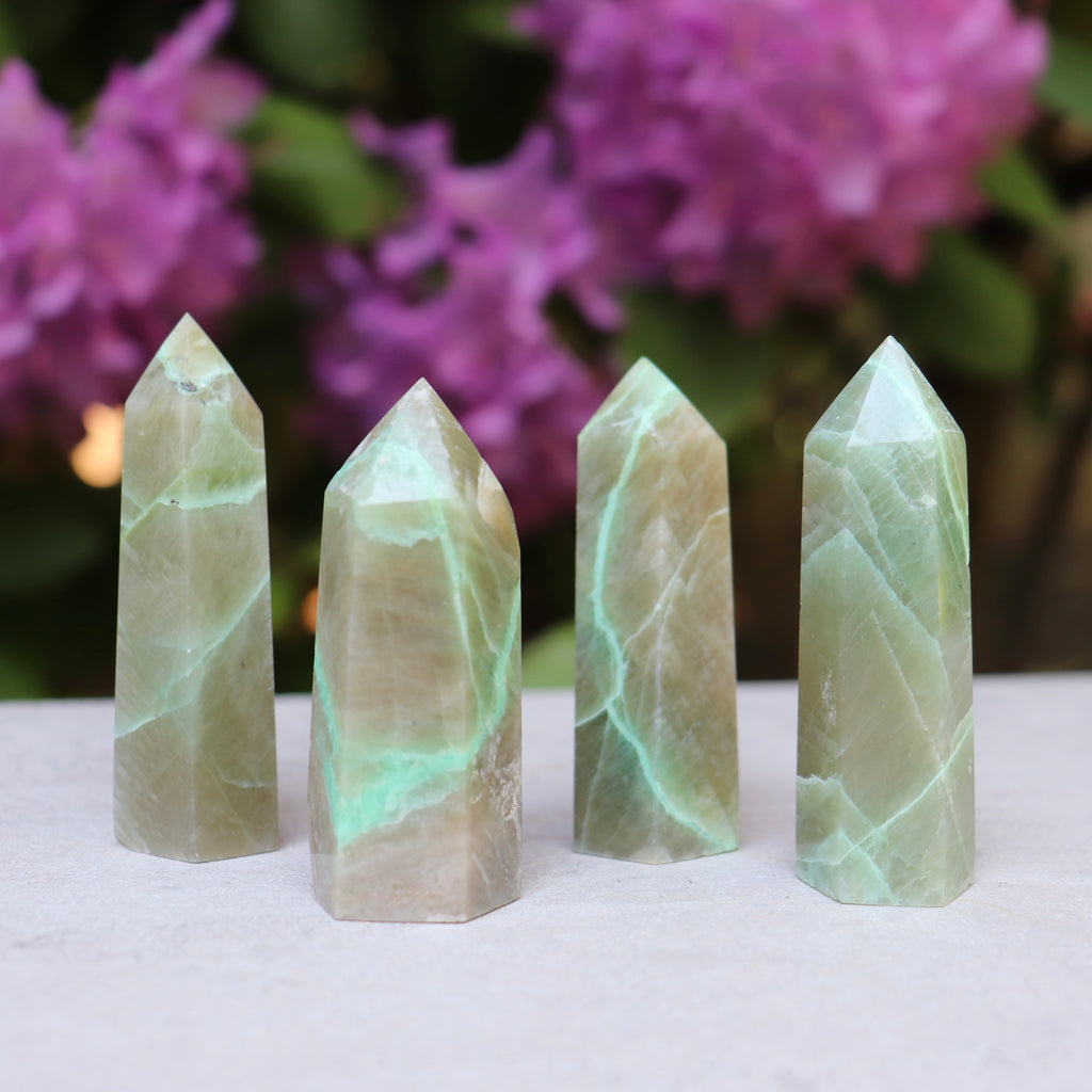 Green Moonstone Points