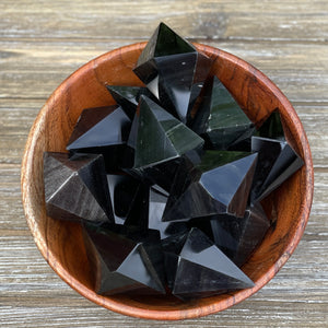 Black Obsidian Polyhedrons
