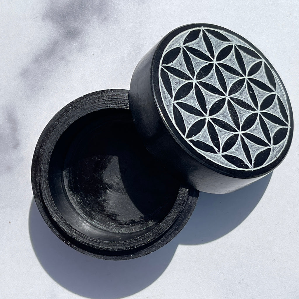 Soapstone Stash Box - Flower of Life