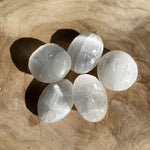 Load image into Gallery viewer, Selenite (Satin Spar) Palm Stones - White or Orange

